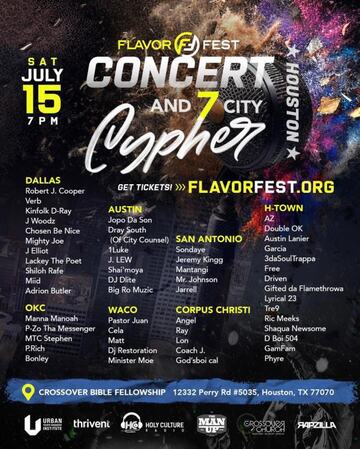 Event flyer: Concert and Cypher at Flavor Fest