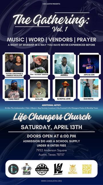 Event flyer: The Gathering Vol. 1 at Life Changers Church