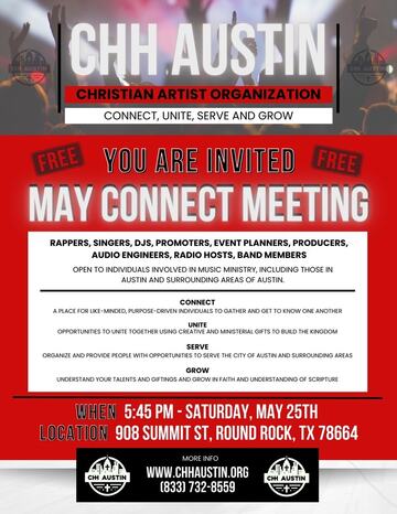 Event flyer: CHH Austin May Connect Meeting